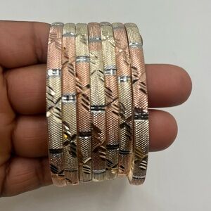 Gold filled chic tri- tones semanario bangles